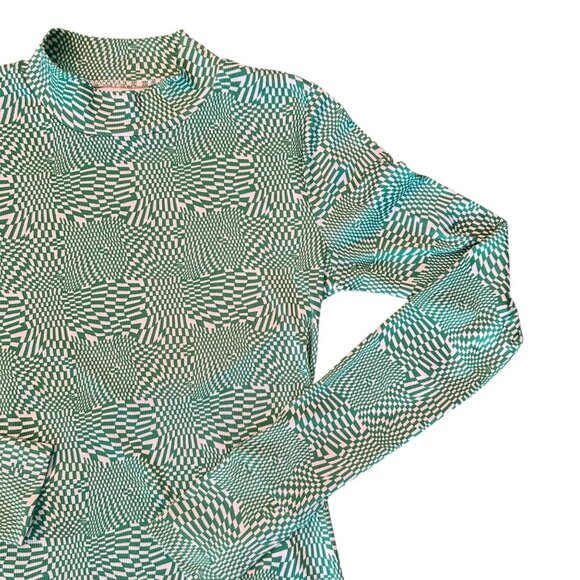 llQUAL Abstract Graphic Psychedelic Hypnotic High Neck Top S - Picture 3 of 8